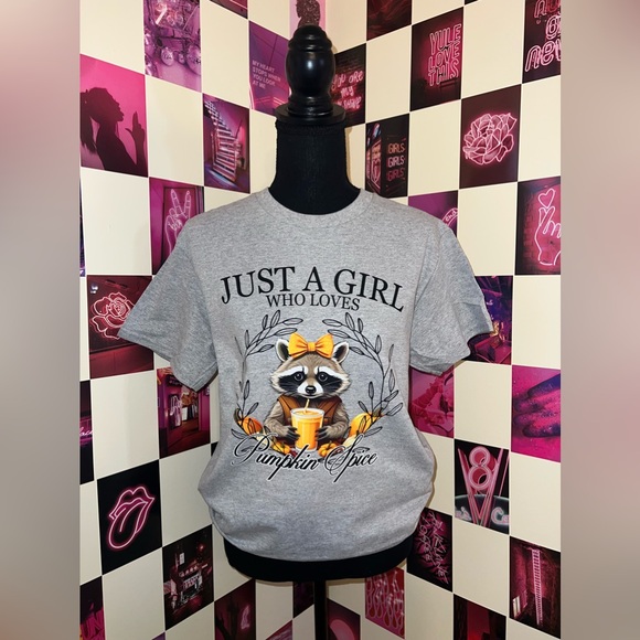 Hand Crafted Tops - Pumpkin Spice Girl Tshirt